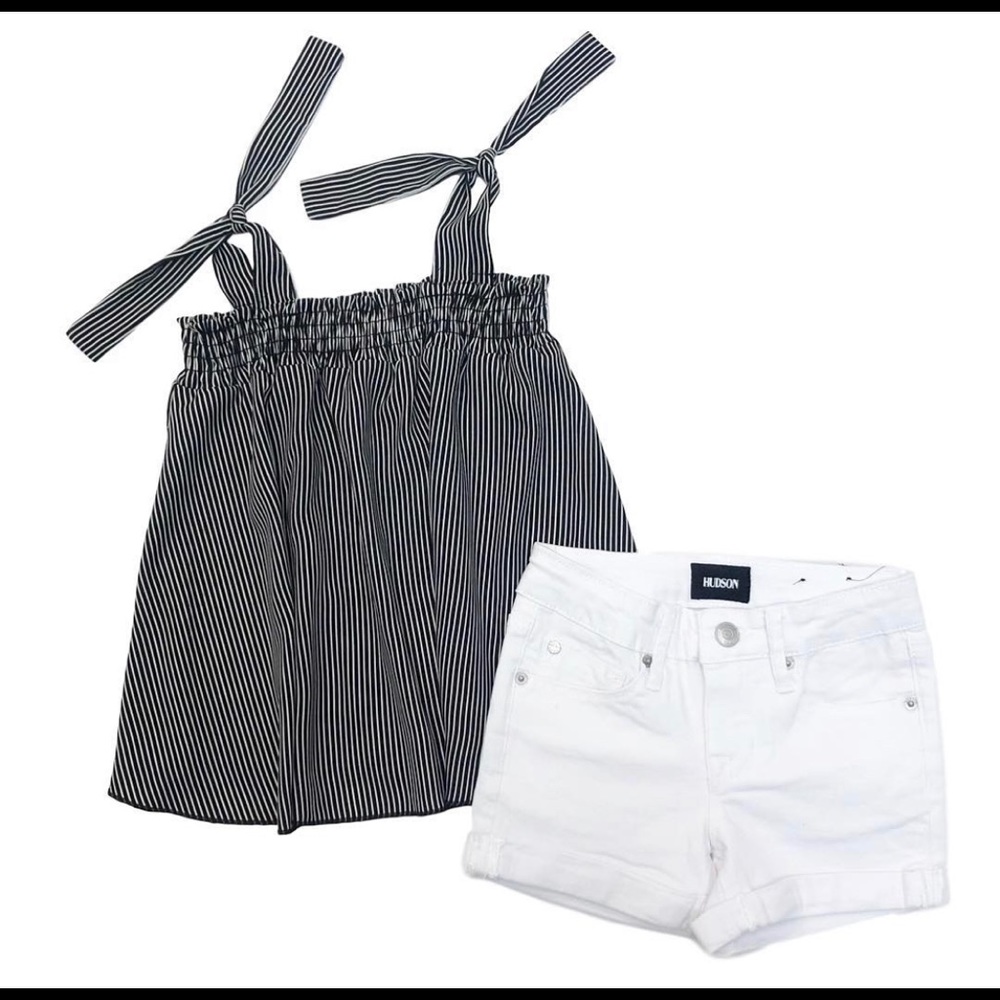 BLACK & WHITE STRIPED BOW STRAPS (CHILD 14)